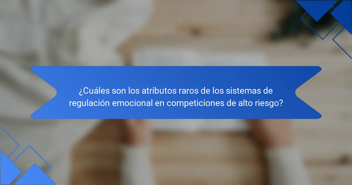 ¿Cuáles son los atributos raros de los sistemas de regulación emocional en competiciones de alto riesgo?