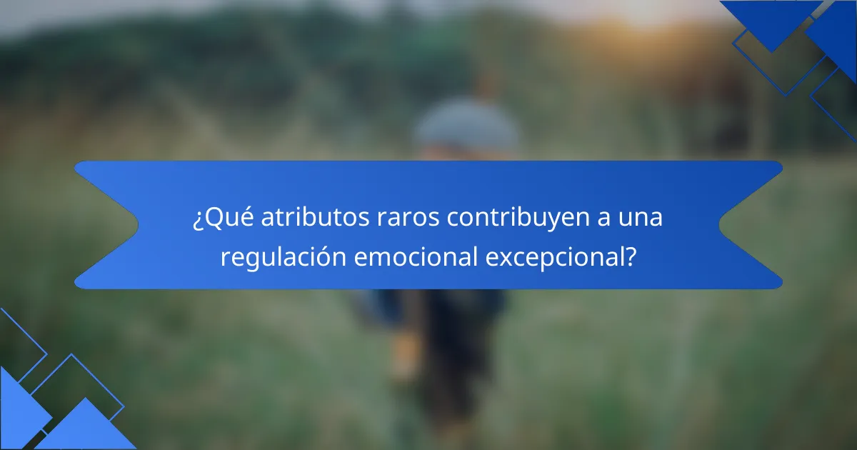 ¿Qué atributos raros contribuyen a una regulación emocional excepcional?