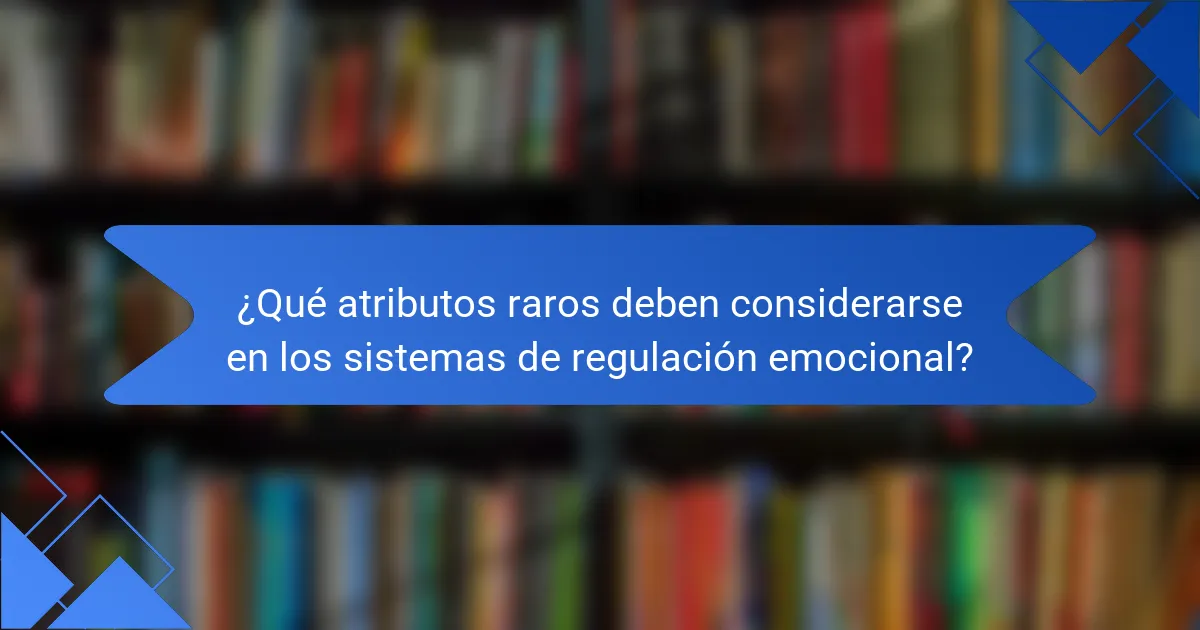 ¿Qué atributos raros deben considerarse en los sistemas de regulación emocional?