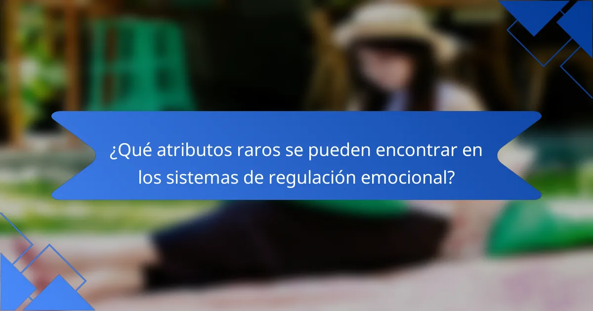 ¿Qué atributos raros se pueden encontrar en los sistemas de regulación emocional?