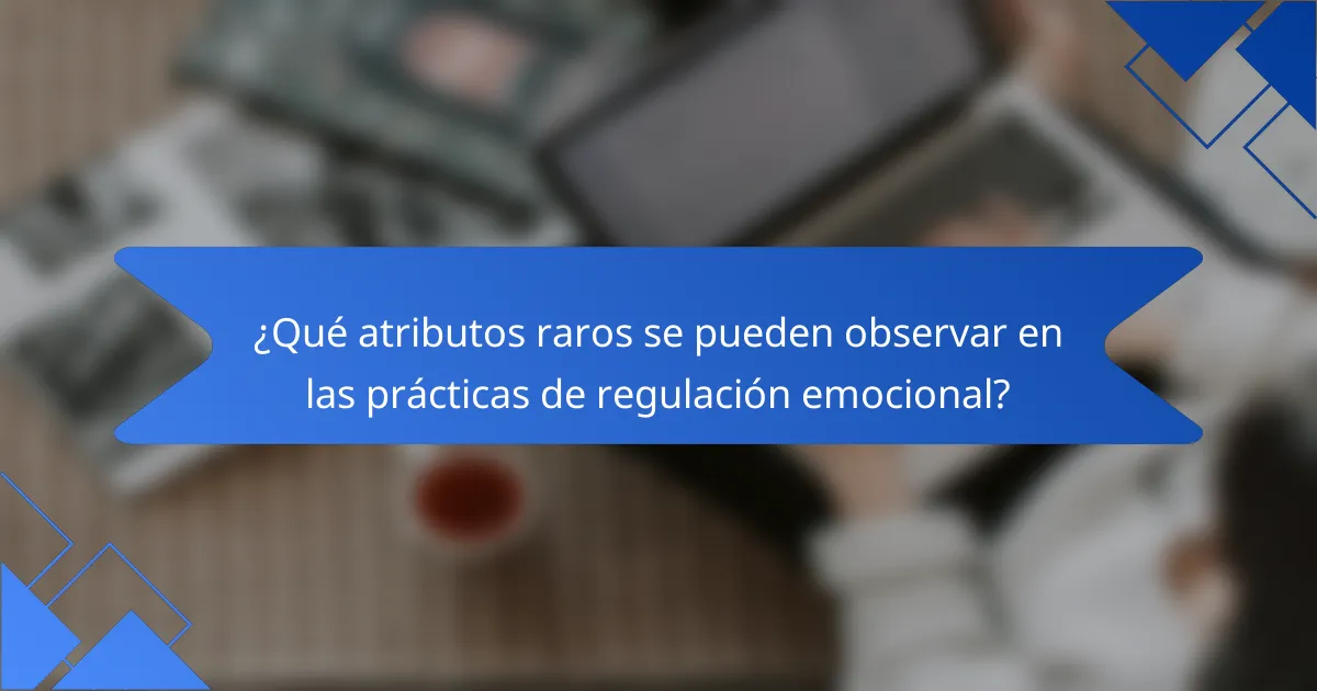 ¿Qué atributos raros se pueden observar en las prácticas de regulación emocional?